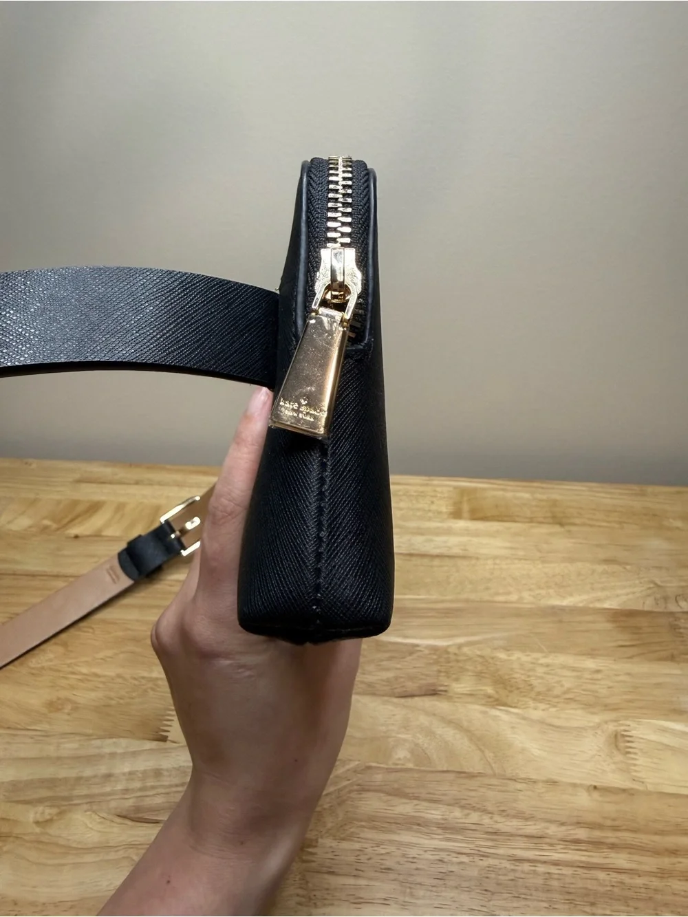 Kate Spade Black Saffiano Leather Belt Bag L/XL NWOT